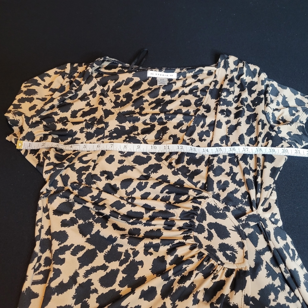 4 for$25💎AA Studio Leopard Wrap Dress Sz 16W - Picture 10 of 13